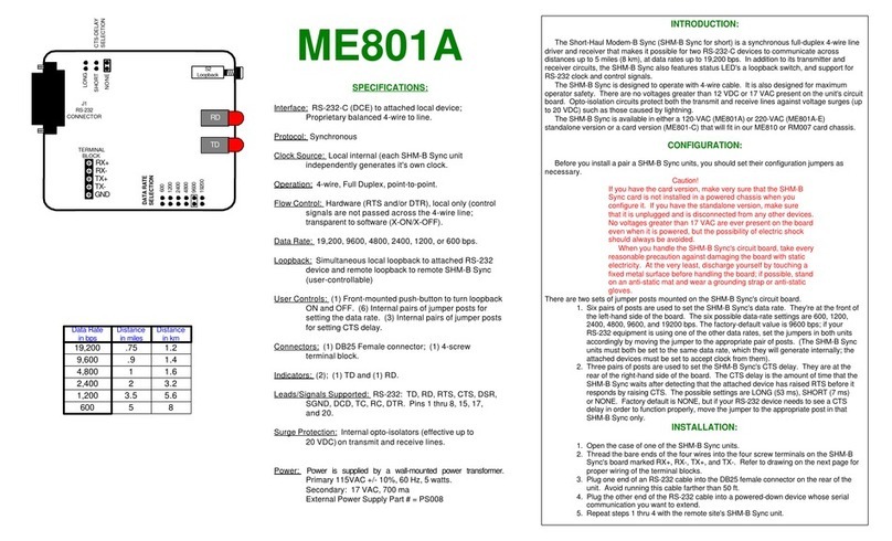 Black Box ME801A Manuel utilisateur