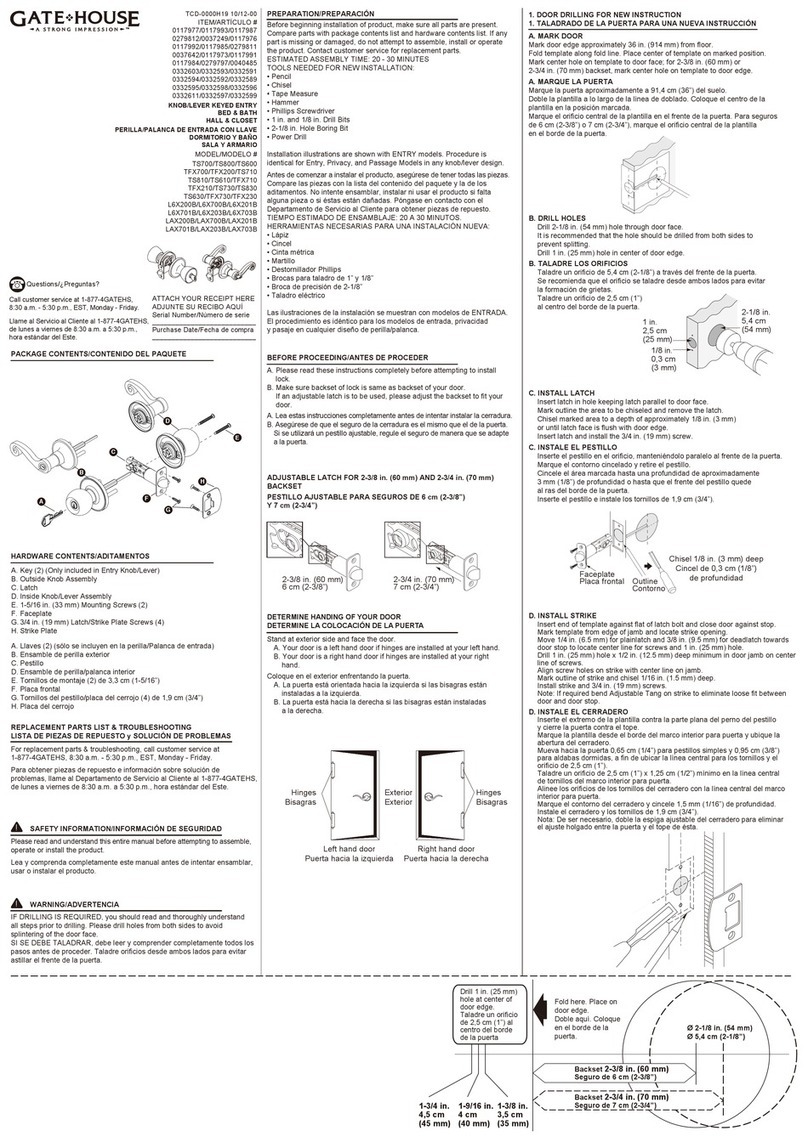 Gate House TS700 Manuel utilisateur