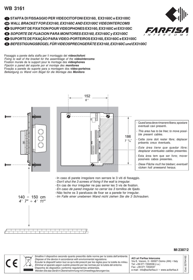 FARFISA INTERCOMS WB 3161 Manuel utilisateur