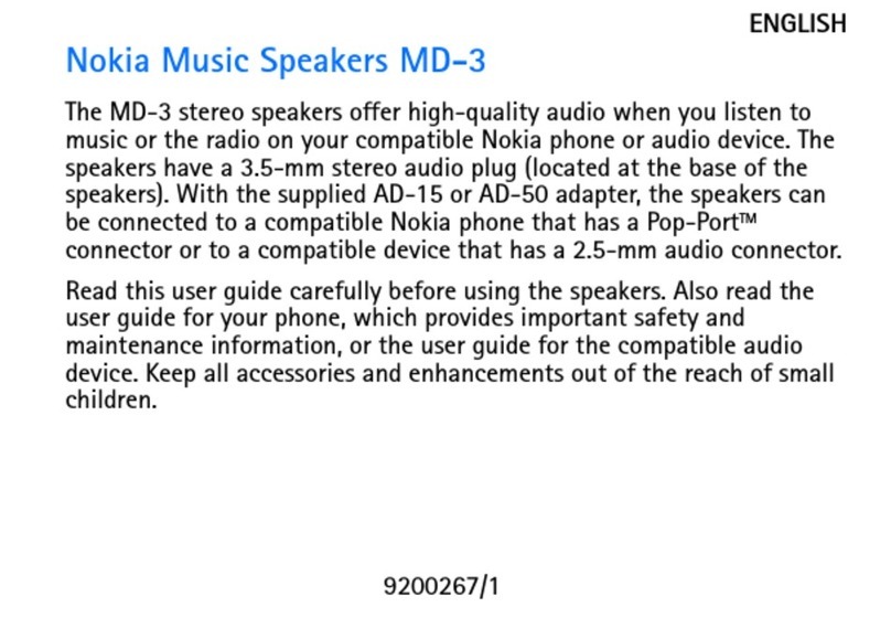 Nokia MD-3 - Music Speakers Portable Manuel utilisateur Nokia MD-3 - Music Speakers Portable Manuel utilisateur