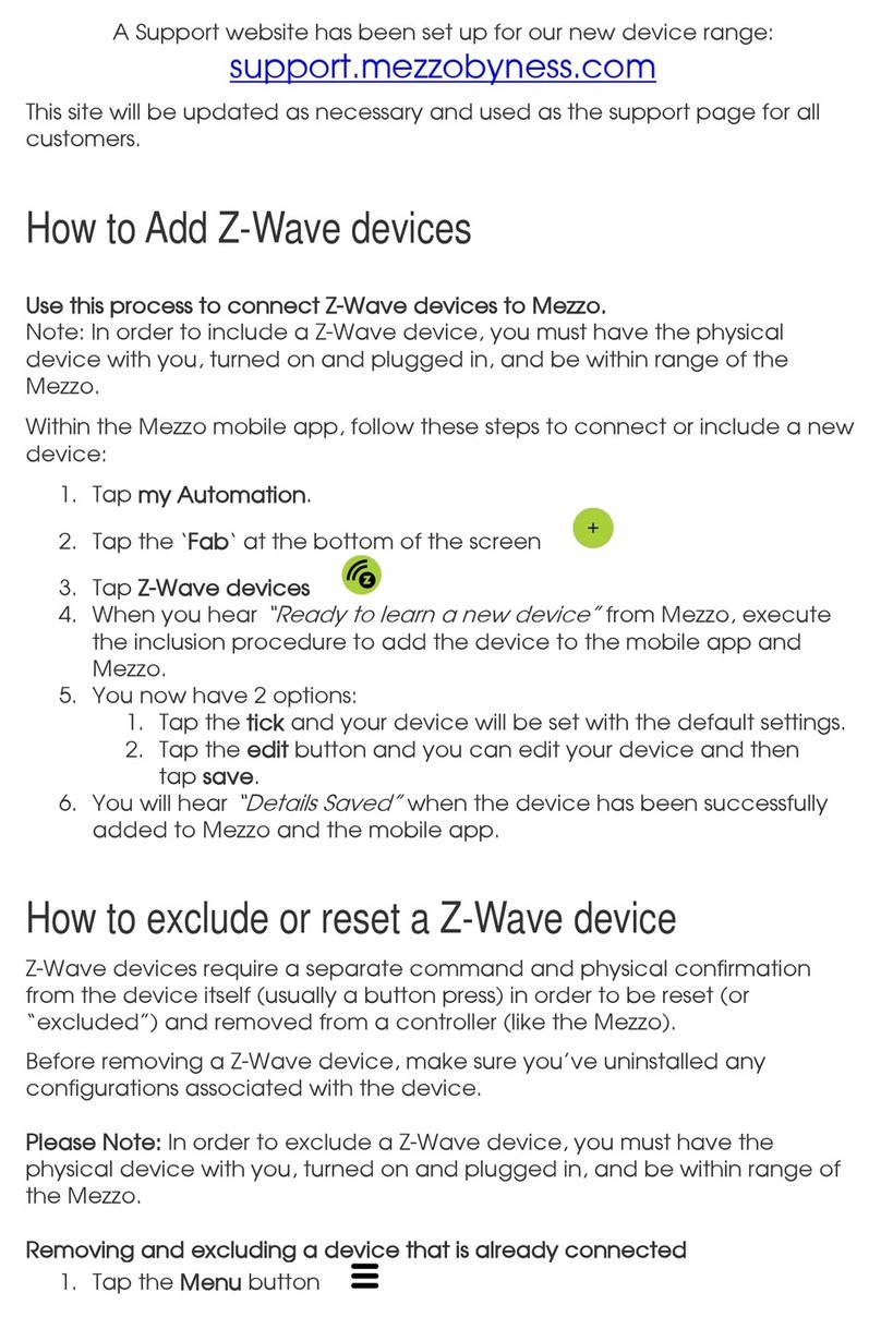 Ness Mezzo Manuel utilisateur