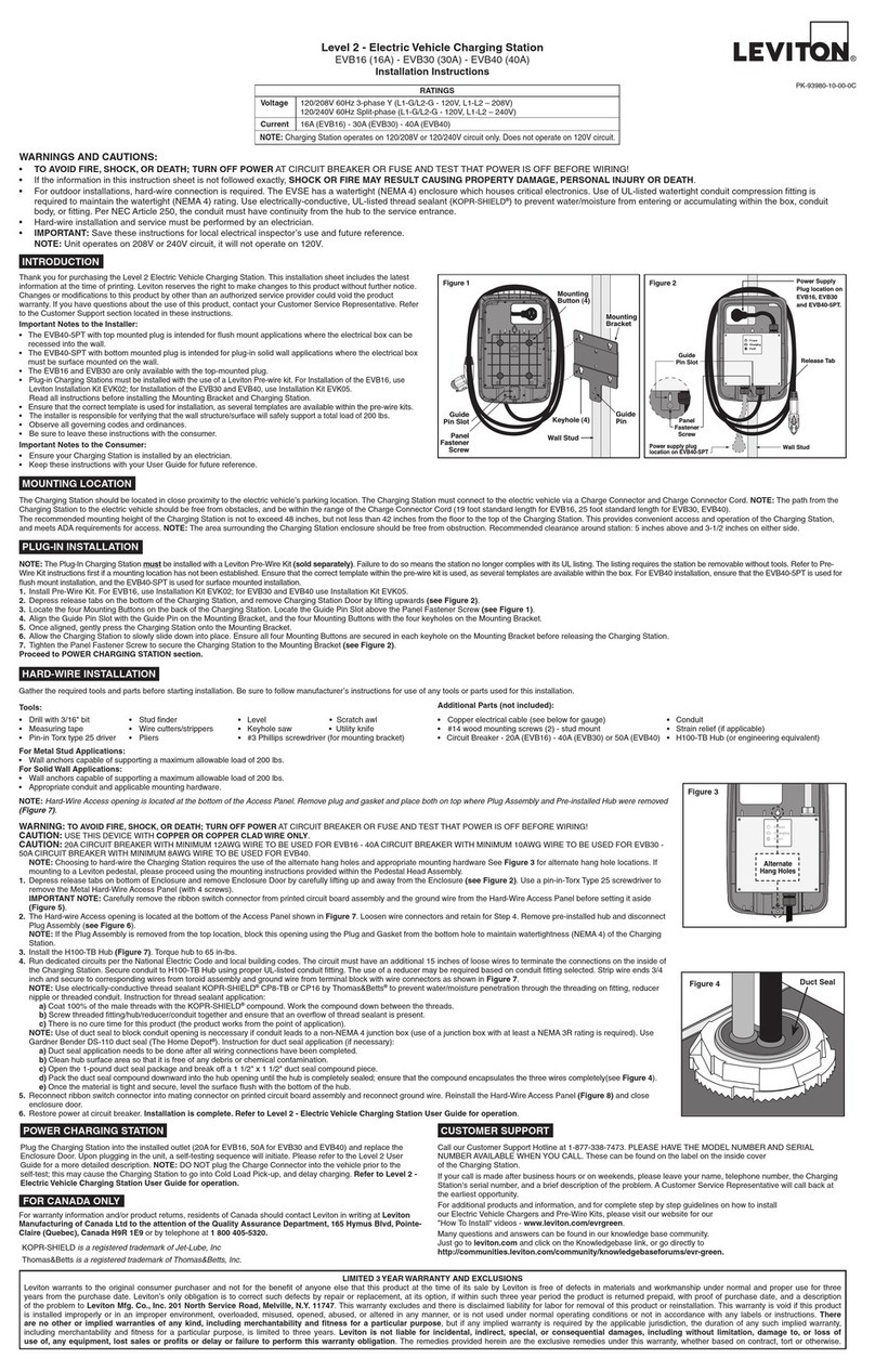 Leviton EVB16 Manuel utilisateur