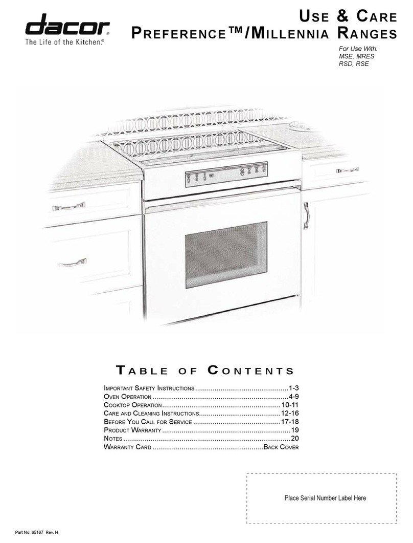 Dacor Preference MSE Series Manuel utilisateur