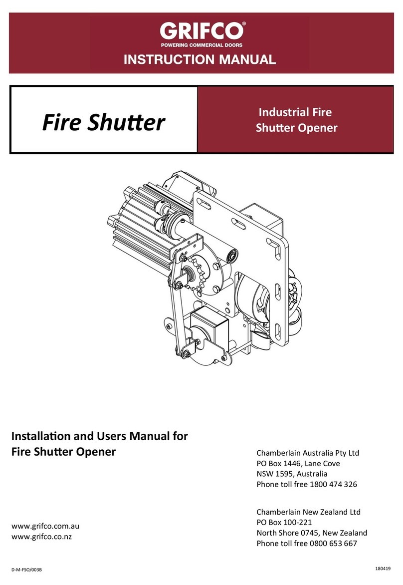 Grifco Fire Shutter Manuel utilisateur