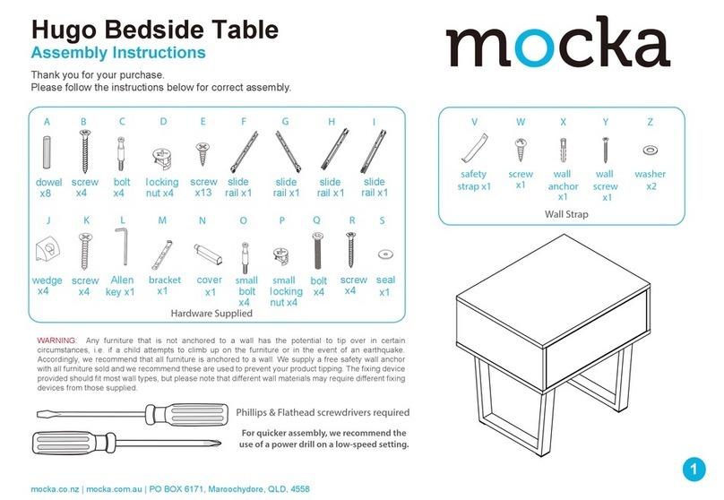Mocka Hugo Bedside Table Manuel utilisateur
