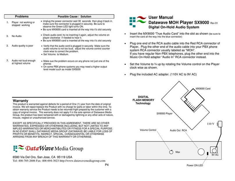 Datawave SX9000 Manuel utilisateur