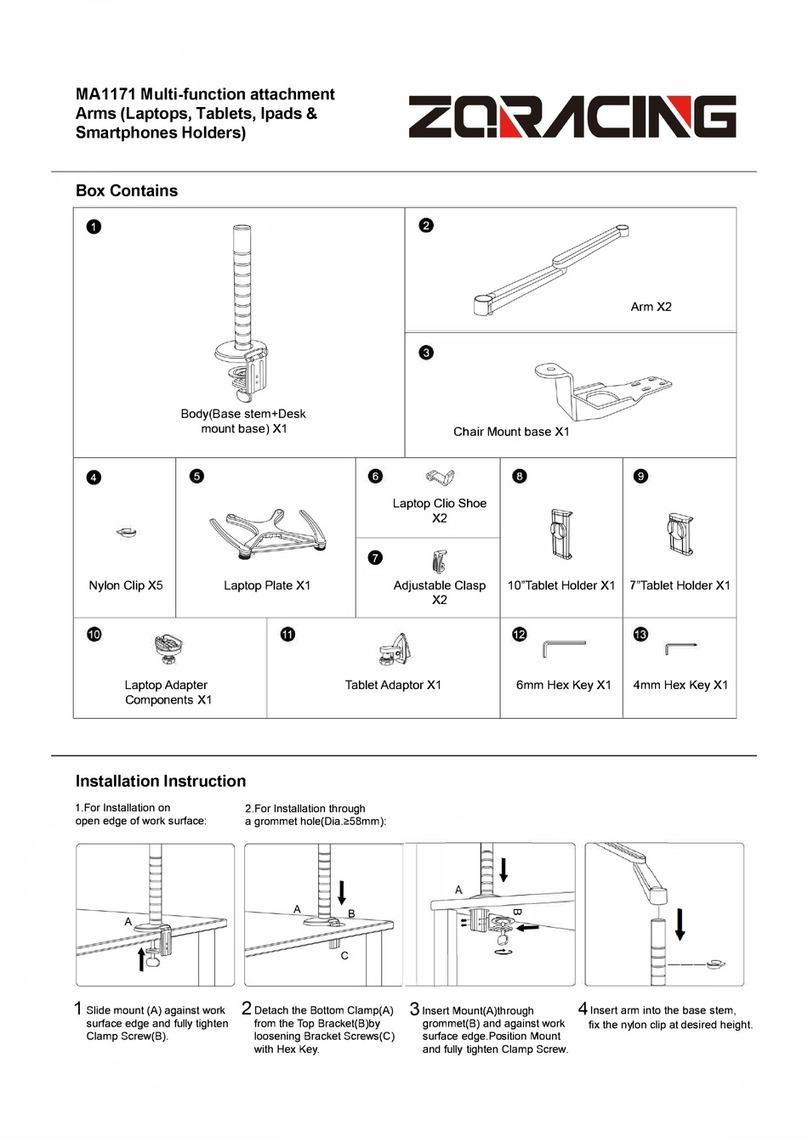 ZQRACING MA1171 Manuel utilisateur