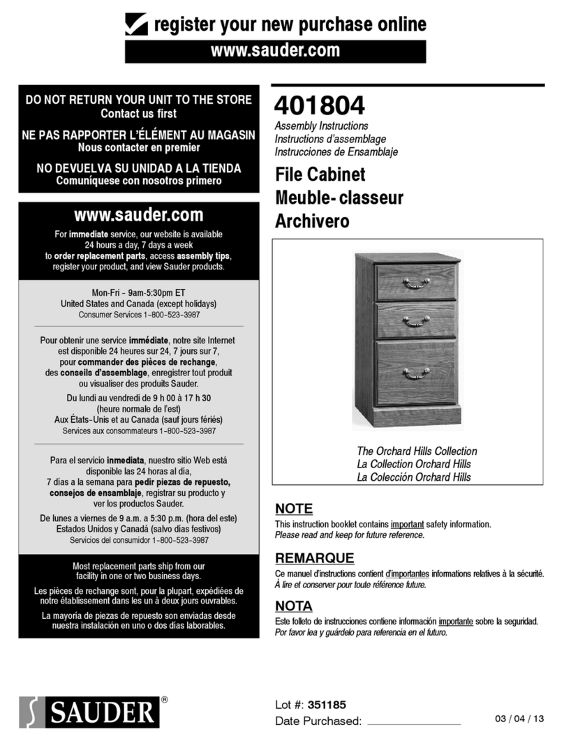 Sauder 401804 Manuel utilisateur