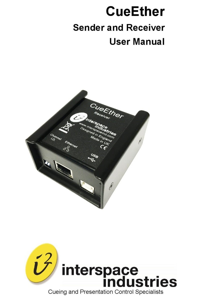 Interspace Industries CueEther Manuel utilisateur Interspace Industries CueEther Manuel utilisateur