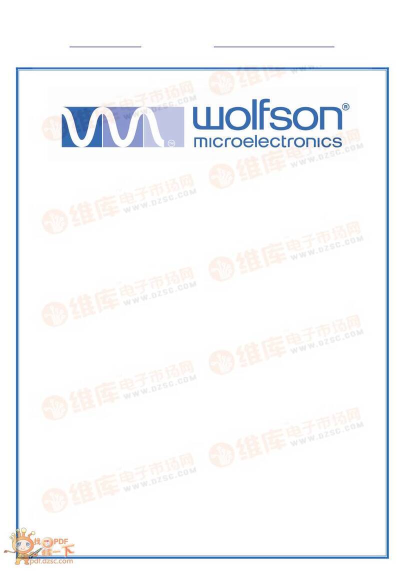 Wolfson WM8750-EV1M Mode d’emploi Wolfson WM8750-EV1M Mode d’emploi