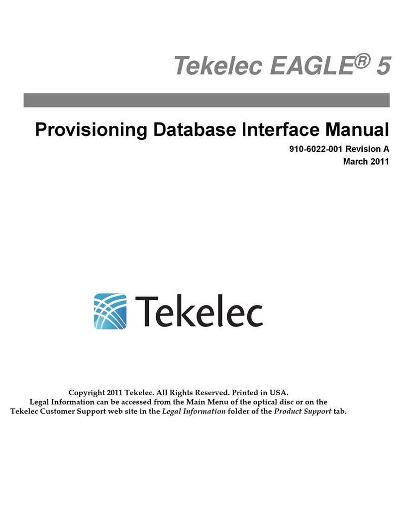 Tekelec EAGLE 5 Manuel utilisateur Tekelec EAGLE 5 Manuel utilisateur