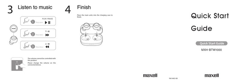 Maxell MXH-BTW1000 Manuel utilisateur