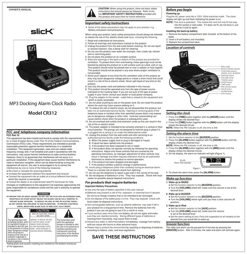 Slick CR312 Manuel utilisateur
