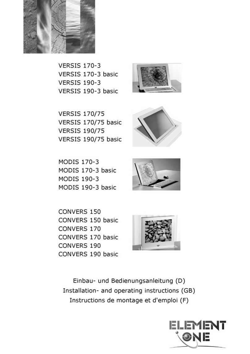 Element One VERSIS 170-3 Manuel utilisateur Element One VERSIS 170-3 Manuel utilisateur