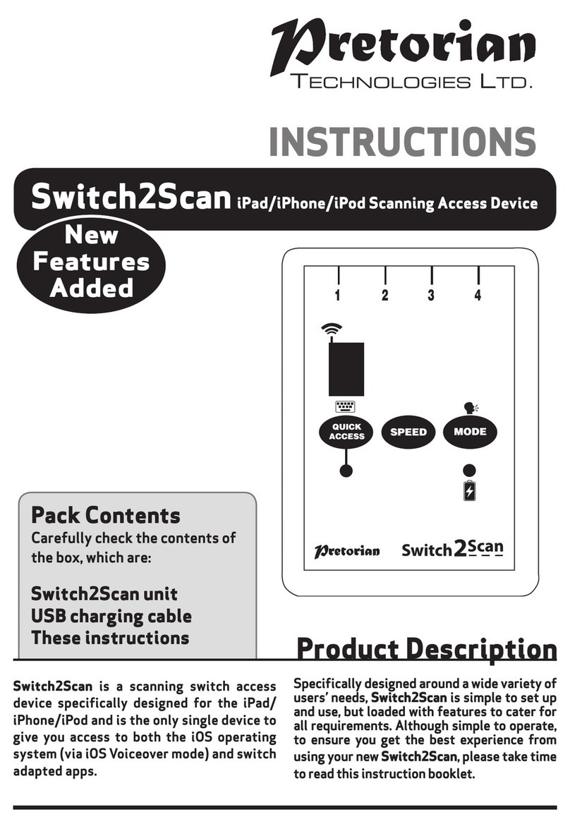 Pretorian Switch2Scan Manuel utilisateur Pretorian Switch2Scan Manuel utilisateur