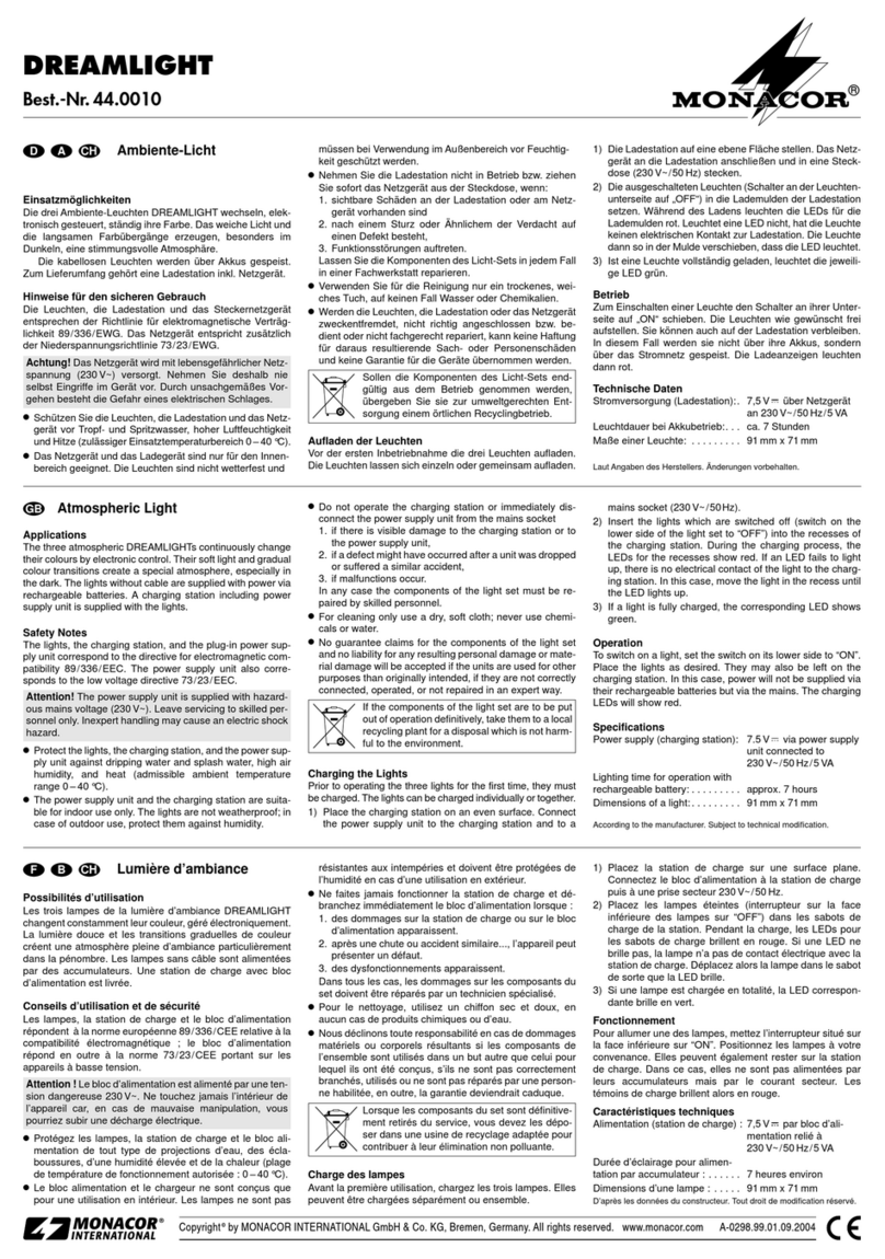 Monacor DREAMLIGHT Manuel utilisateur