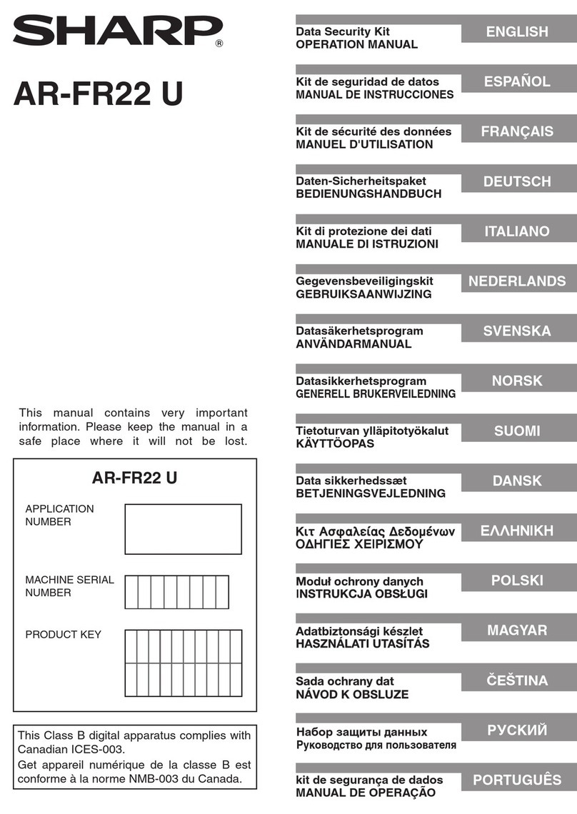 Sharp AR-FR22 U Manuel utilisateur Sharp AR-FR22 U Manuel utilisateur
