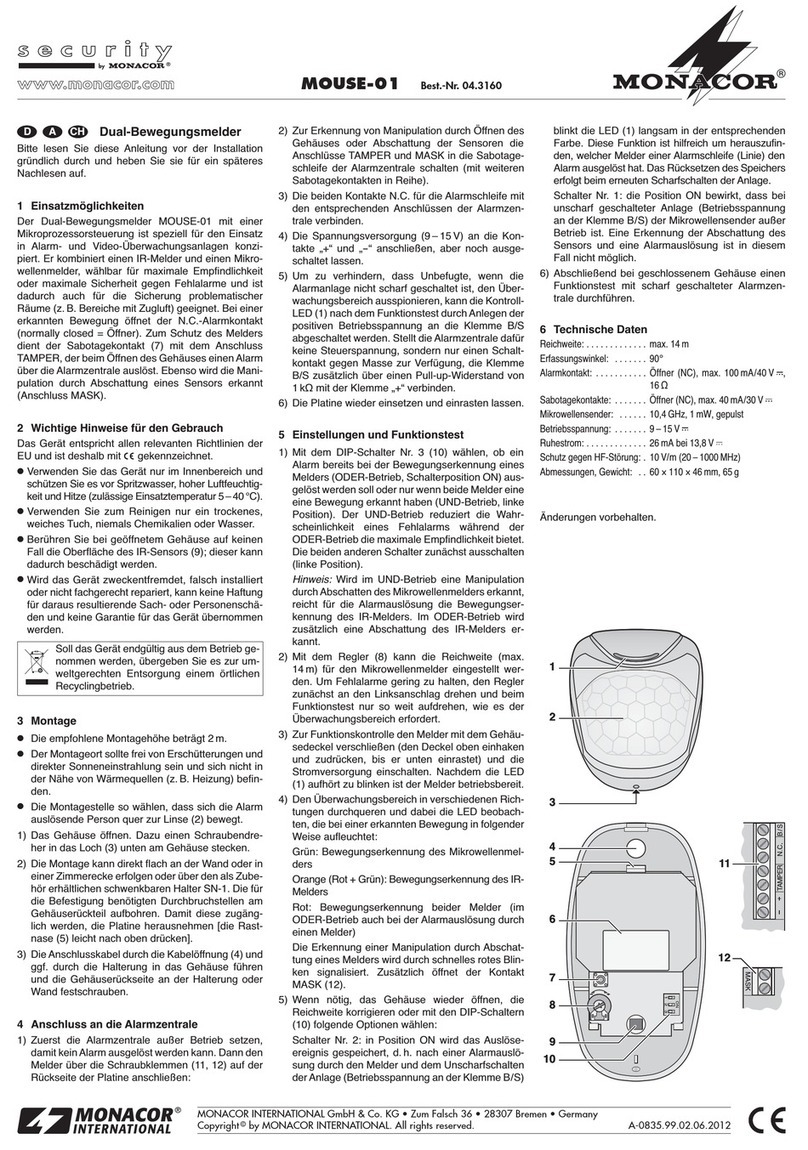 Monacor MOUSE-01 Manuel utilisateur