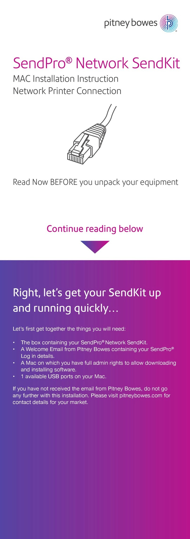Pitney Bowes SendPro Network SendKit Manuel utilisateur