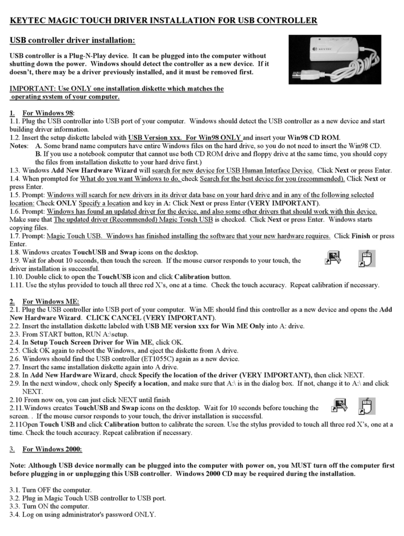 Keytec MAGIC TOUCH DRIVER Manuel utilisateur