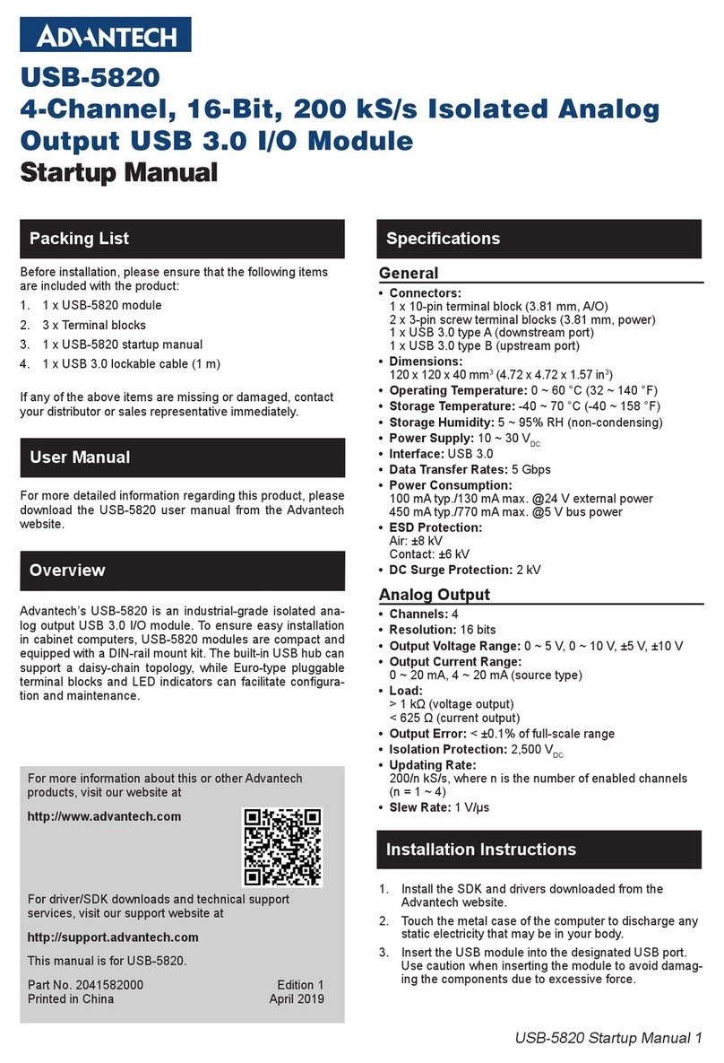 Advantech USB-582 Manuel d'installation et d'exploitation