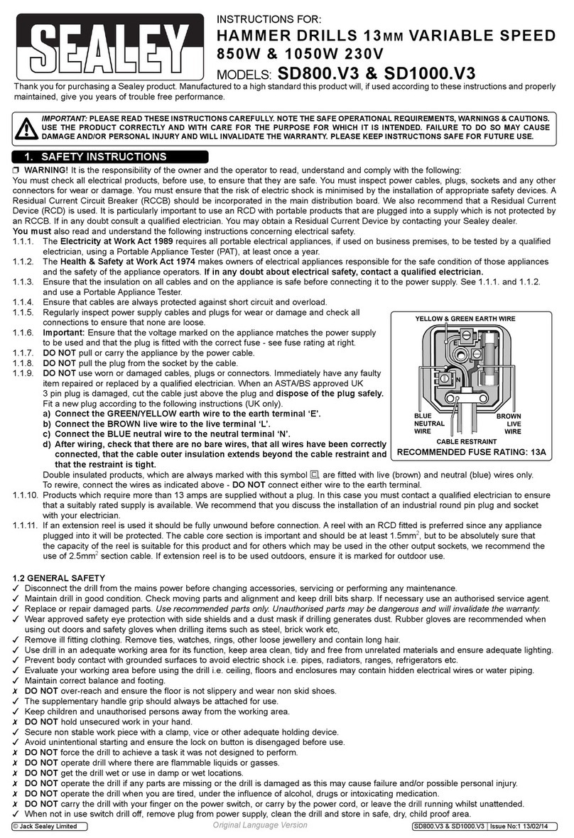 Sealey SD800.V3 Manuel utilisateur