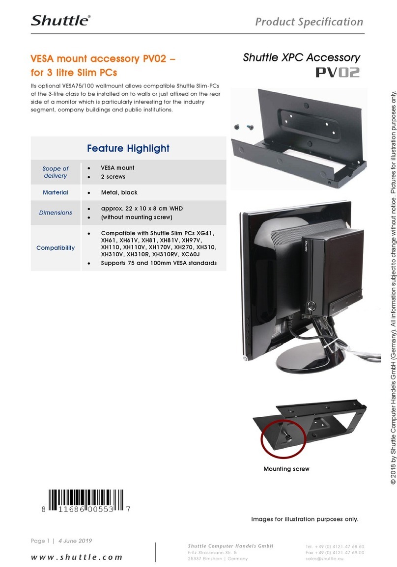 Shuttle PV02 Manuel utilisateur