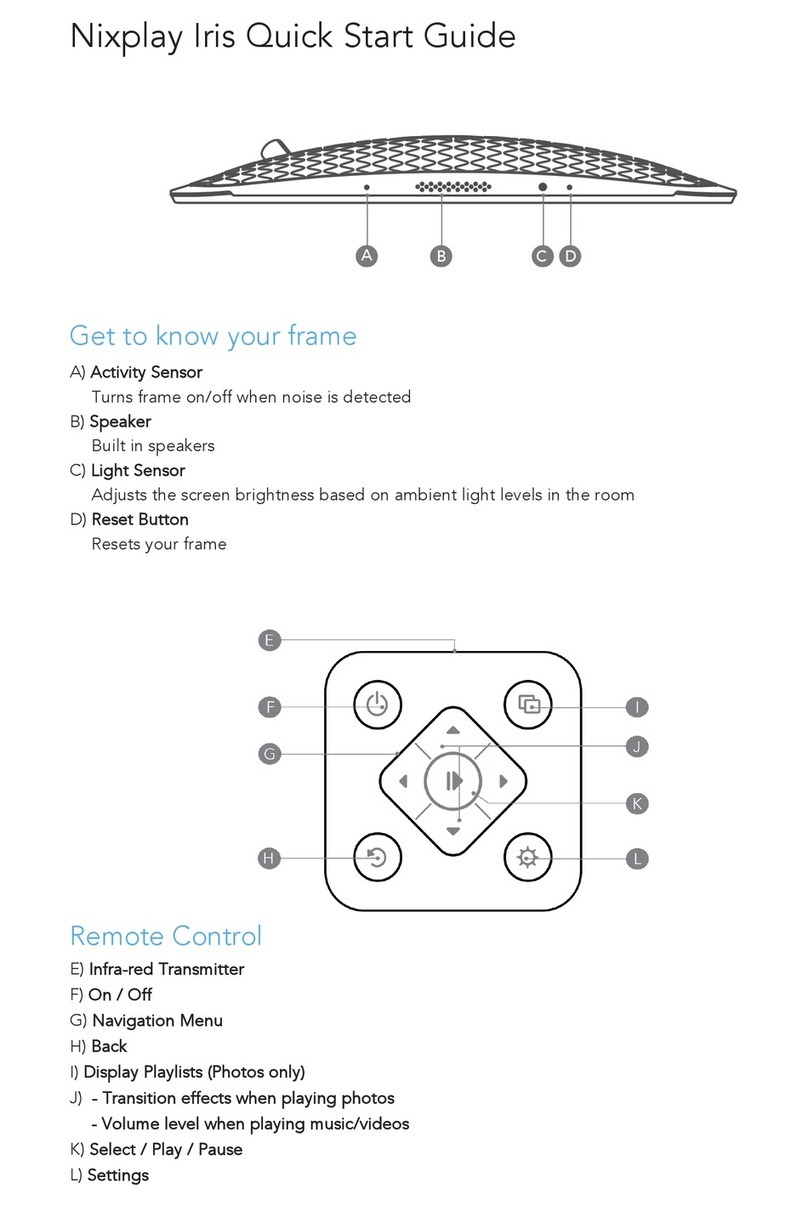 Nixplay Iris Manuel utilisateur Nixplay Iris Manuel utilisateur