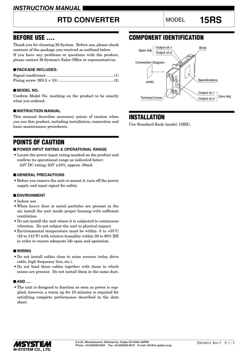 M-system 15RS Manuel utilisateur