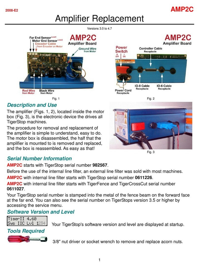 TigerStop AMP2C Manuel d'utilisation et d'entretien TigerStop AMP2C Manuel d'utilisation et d'entretien