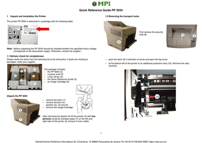 MPI PP 3034 Manuel utilisateur