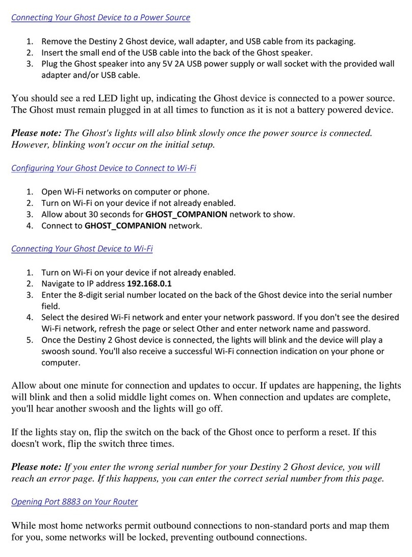 Activision Destiny 2 Ghost Manuel utilisateur