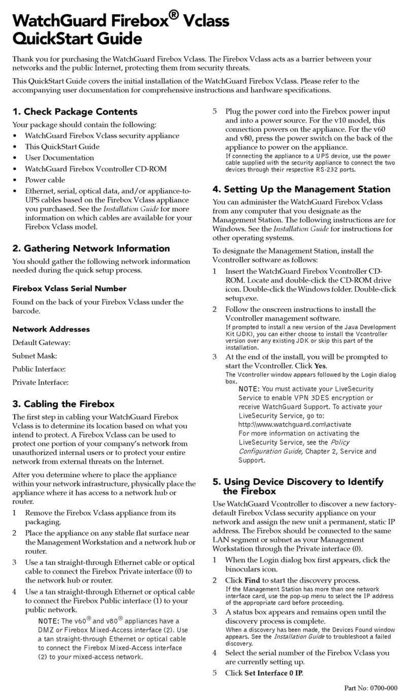 Watchguard Firebox Vclass Manuel utilisateur