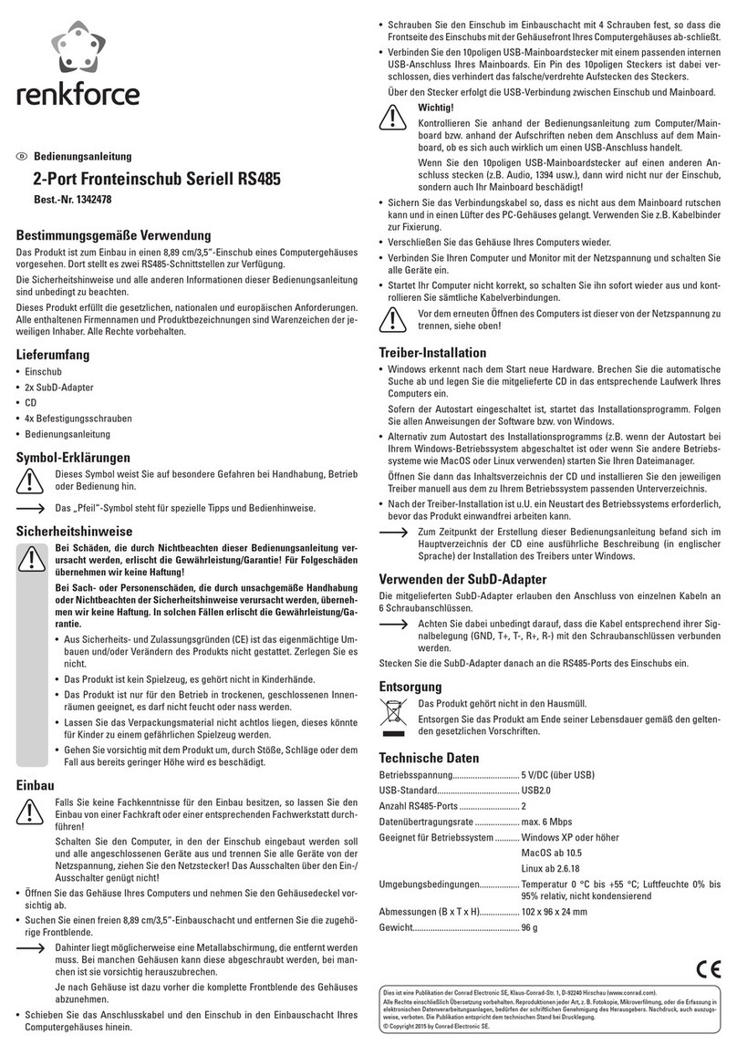 Renkforce RS485 Manuel utilisateur