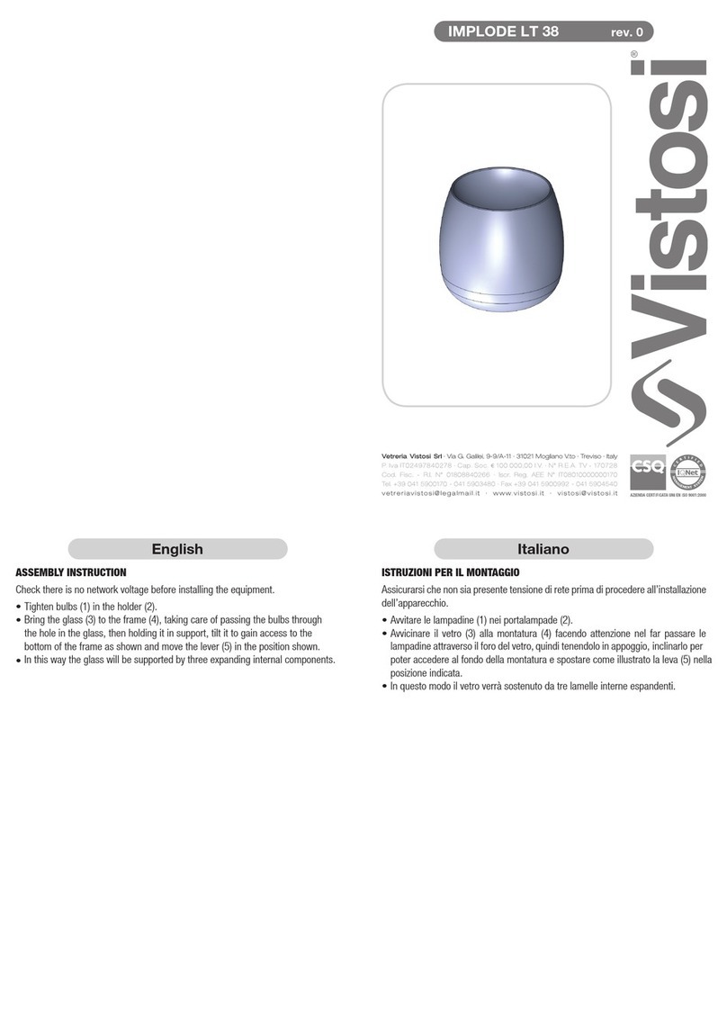 Vistosi IMPLODE LT 38 Manuel utilisateur Vistosi IMPLODE LT 38 Manuel utilisateur