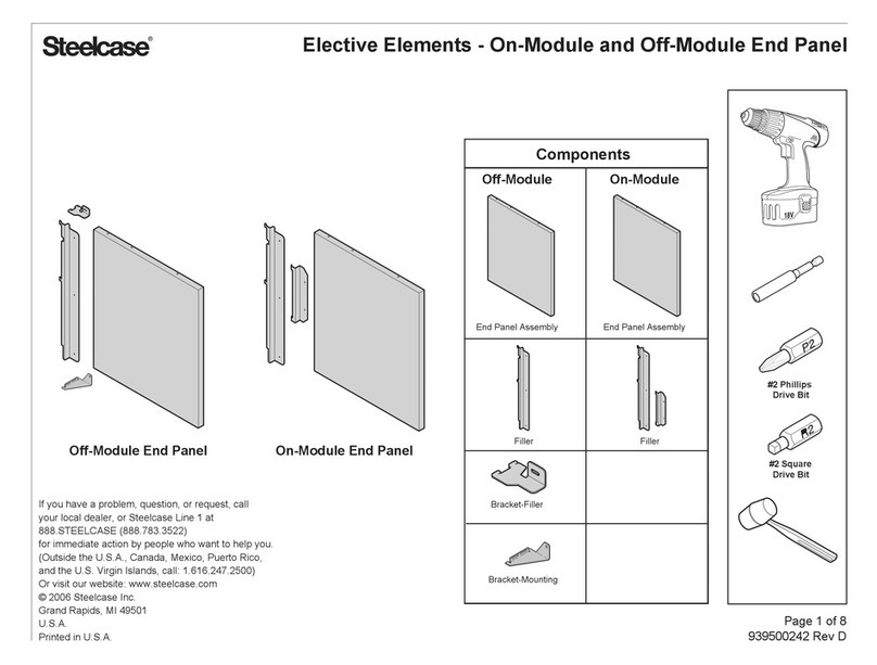 Steelcase Elective Elements On-Module End Panel Manuel utilisateur Steelcase Elective Elements On-Module End Panel Manuel utilisateur