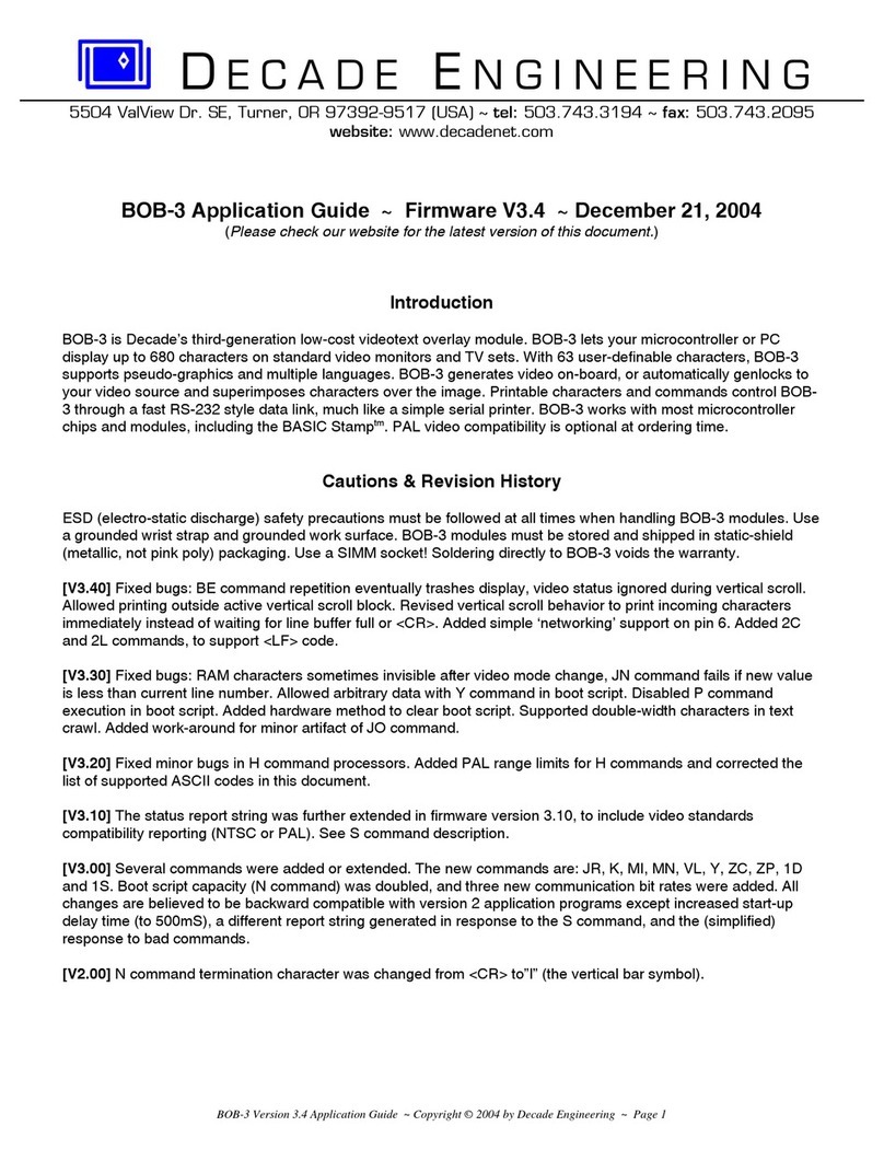 Decade BOB-3 Guide de l'utilisateur Decade BOB-3 Guide de l'utilisateur