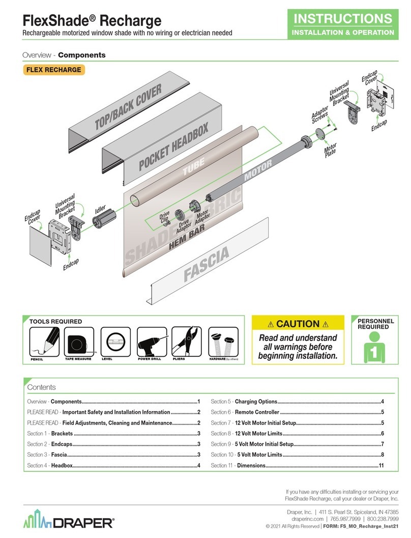 Draper FlexShade Instructions d'installation