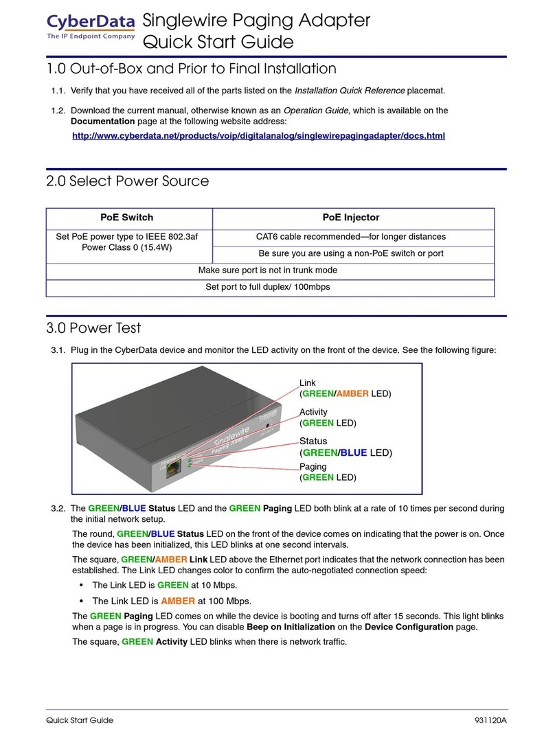 CyberData 11280 Manuel utilisateur