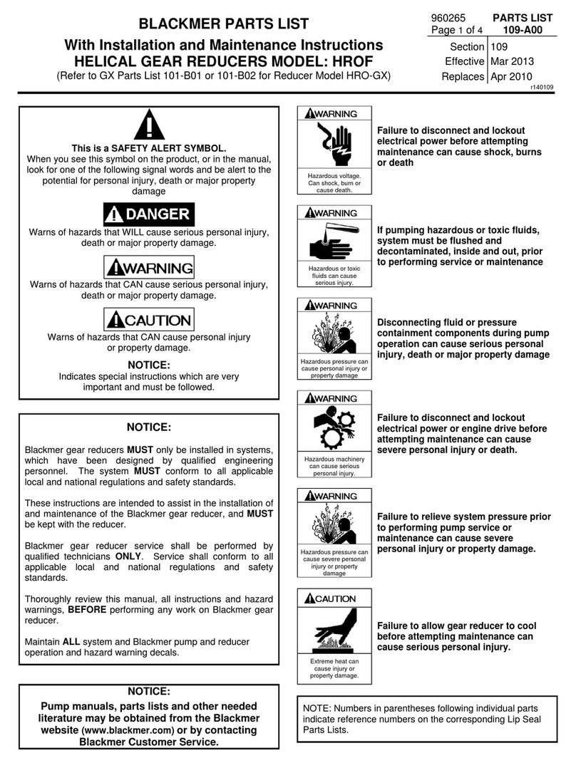BLACKMER HROF Manuel utilisateur