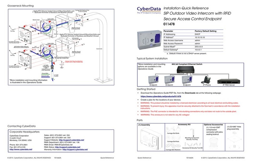 CyberData 011478 Manuel