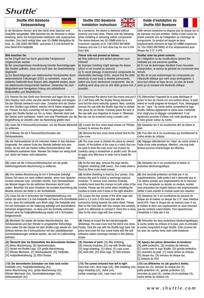Shuttle X50 Manuel utilisateur