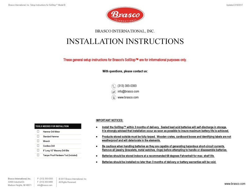 Brasco SolStop B Manuel utilisateur