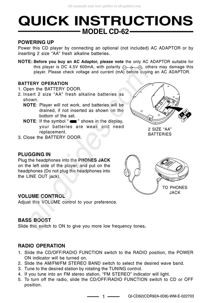 Lenoxx Durabrand CD-62 Manuel de l'opérateur