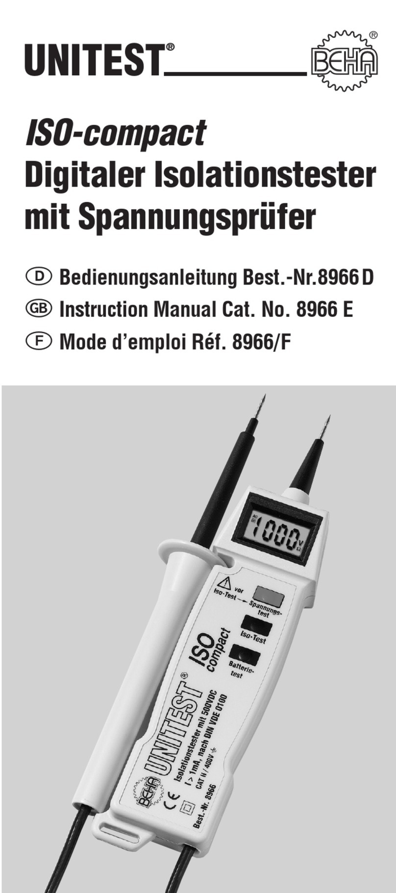 Unitest ISO-compact 8966 E Manuel utilisateur