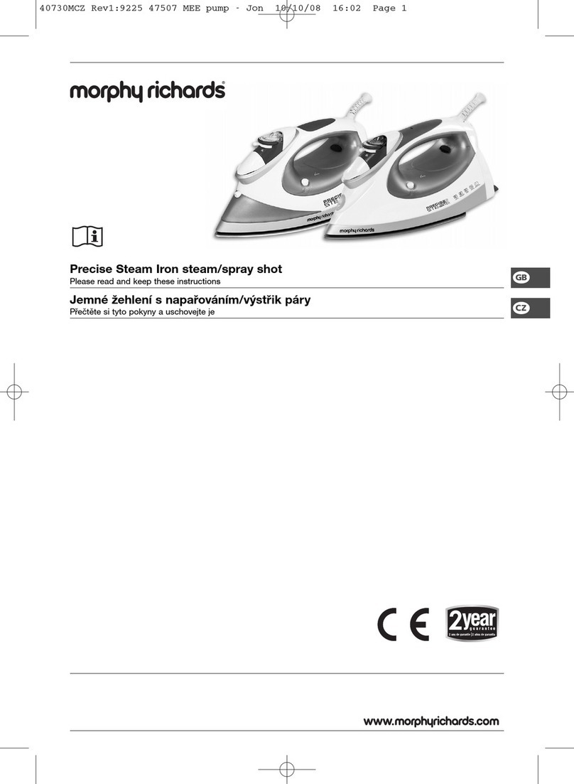 Morphy Richards Precise Steam Plus Manuel utilisateur Morphy Richards Precise Steam Plus Manuel utilisateur