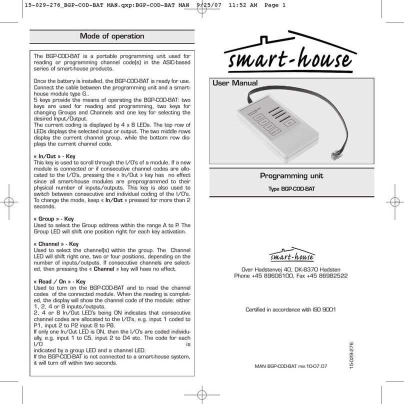 SMART-HOUSE BGP-COD-BAT Manuel utilisateur
