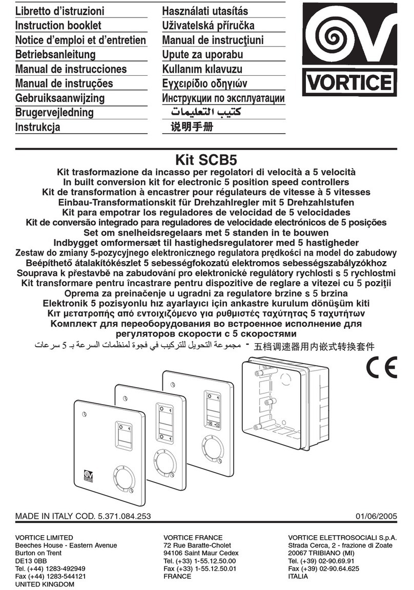 Vortice SCB5 Manuel utilisateur