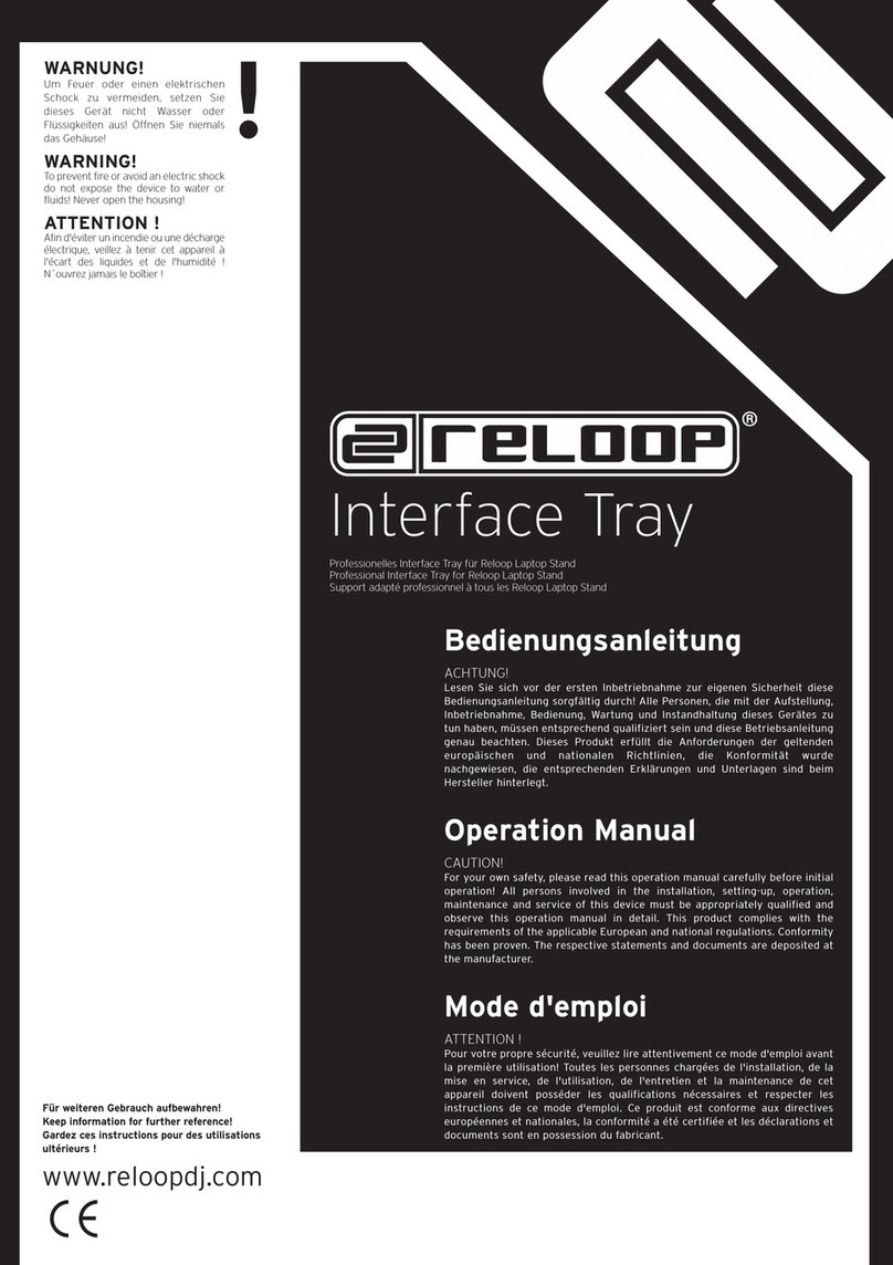 Reloop Interface Tray Manuel utilisateur
