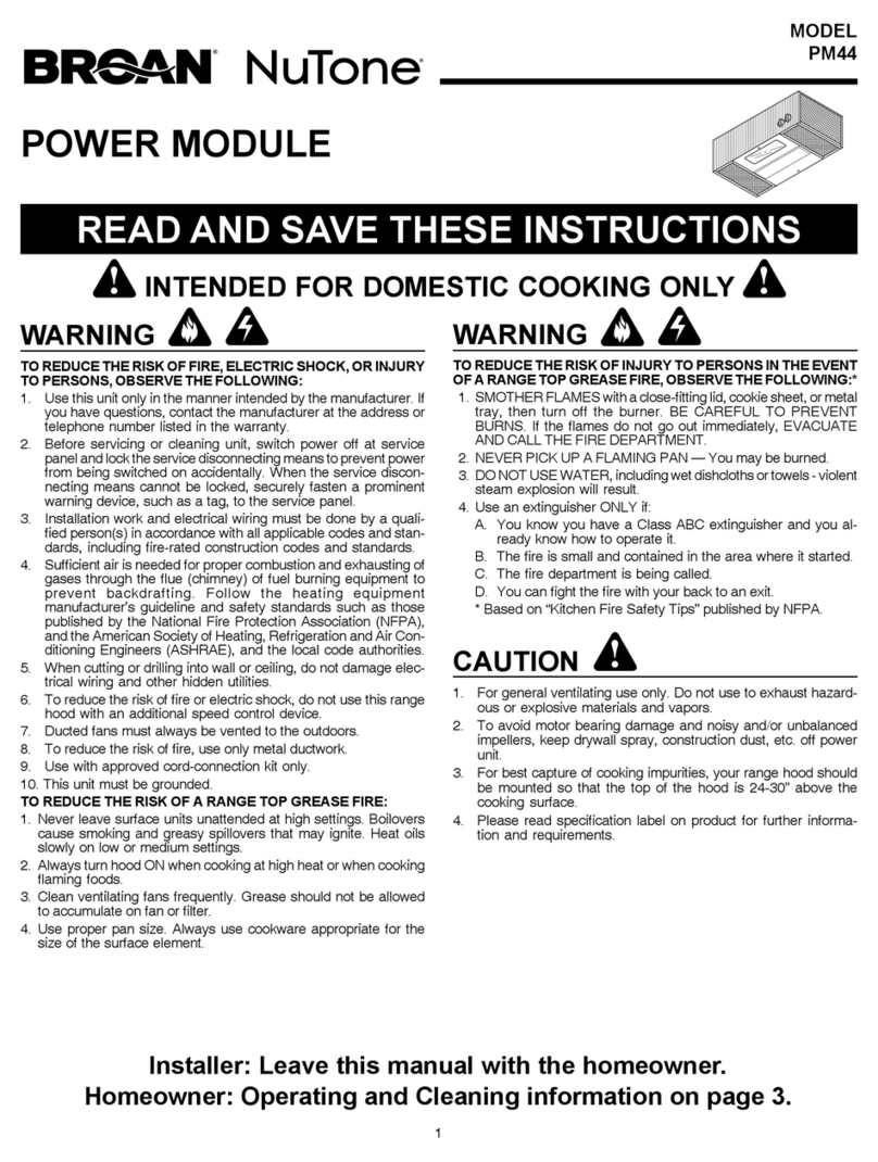NuTone PM44 Manuel utilisateur